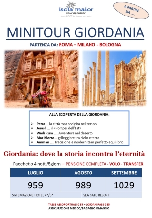 MINITOUR GIORDANIA - Dove la storia incontra l'eternità GIORDANIA