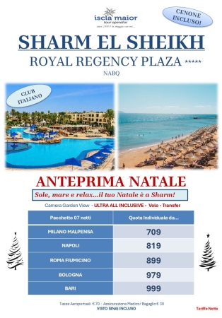 Anteprima Natale a Sharm - Royal Regency Plaza 5*/ SHARM EL SHEIKH